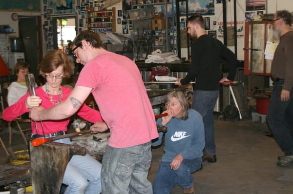 Glassblowing group activities