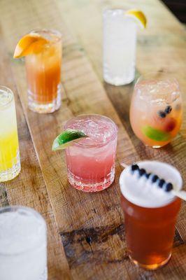 Our cocktails are made with organic and/or locally sourced spirits and juices.