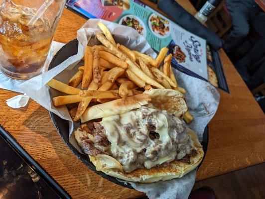 Philly cheese steak & fries - yummo!