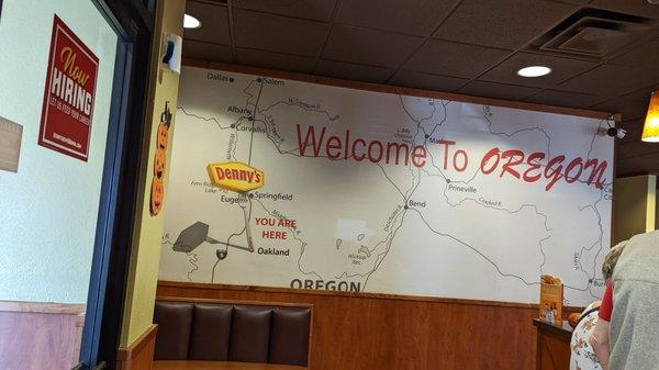 Picture Denny's restaurant.