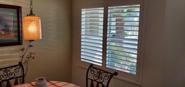 Dinning room window shutters.