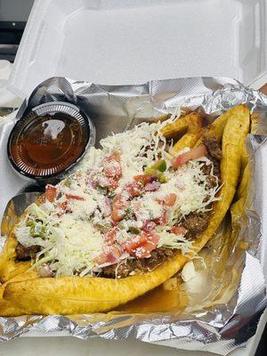 Platano Relleno con Carne Molida