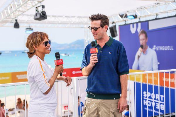 ASL Productions creating content at Sport Beach from Cannes Lions Festival. Halley Berry Interview with Ben Lions