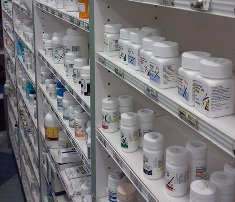 Keeping medications in stock requires a lot of room and good organization.