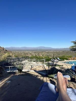 View above jacuzzi right outside of spa