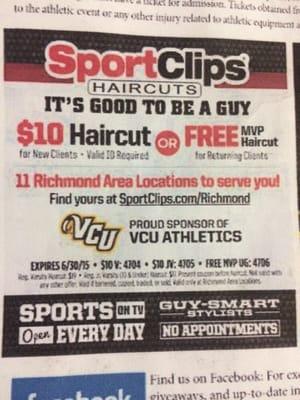 Read the print: does it look like it is offering a free MVP haircut to returning customers? It is, though they refused it.