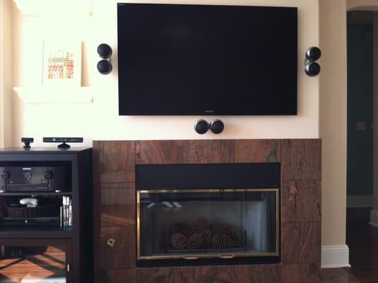 Mark installed the TV and speakers.