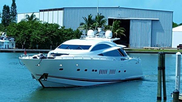 Boat docked at DYS marina and fuel.