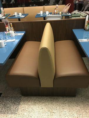 Restaurant booth reupholster in vinyl