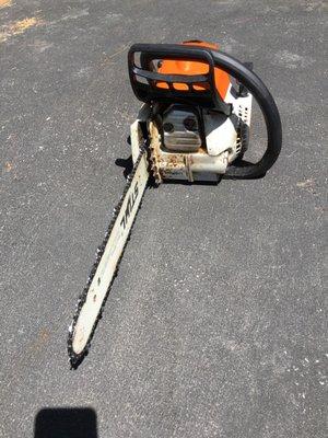 Stihl chainsaw after being serviced At Wohlfeil's Saginaw MI