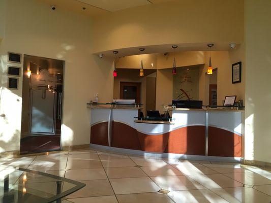 The front desk - for checking in and completing the necessary paperwork.