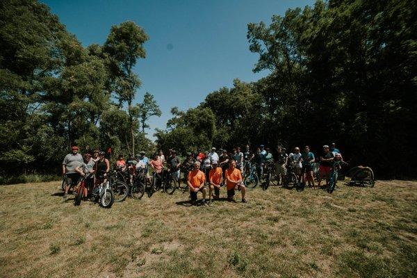 Pedego Owners out for a ride (photo op stop)