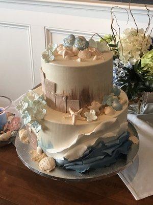 Bridal shower cake - beach themed