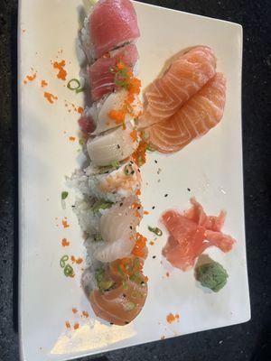 Rainbow Roll and Salmon Nigire