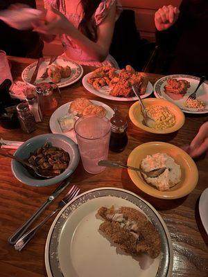 Fried Catfish, Fried Chicken, Fried Chicken Tenders, and all the sides!