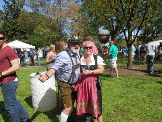 Mom in her dirndle with the lederhosen guy, 2015 ?