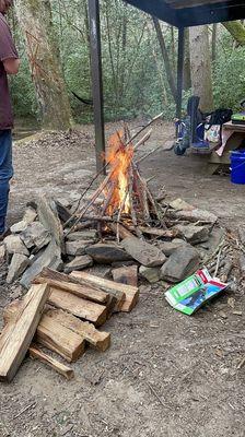 Great fire pit and pavilion