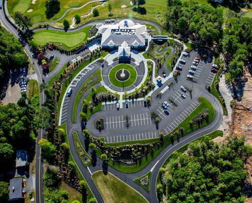 Aerial view of the beautiful Boothbay Harbor Country Club.  Join us for dinner in Paul's Steak House for an extraordinary dining experience!