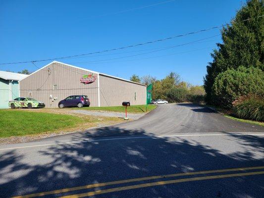 What our building looks like when pulling into the driveway.