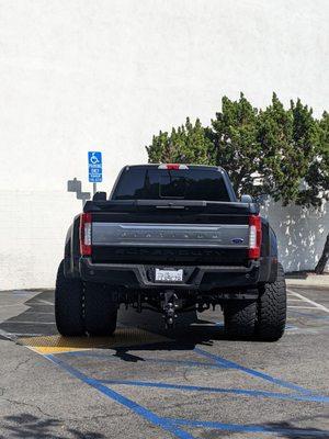 This is how people park there without a handicap tag. That  manager Jeff did wrong with the previous parking attendant. #karma