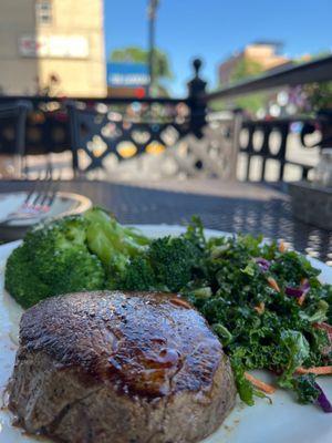 Filet on the patio