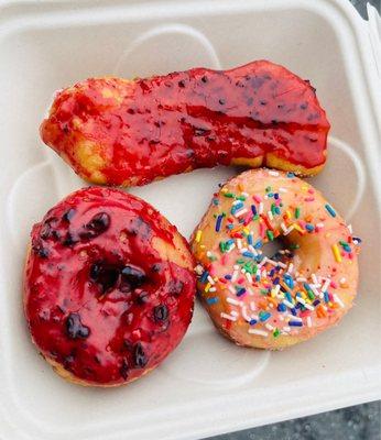 The huckleberry donuts are so good.