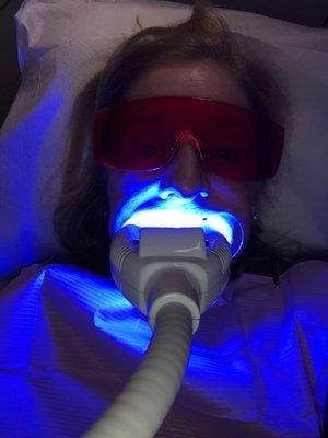 Having my teeth whitened!  I love Vanity Laser.