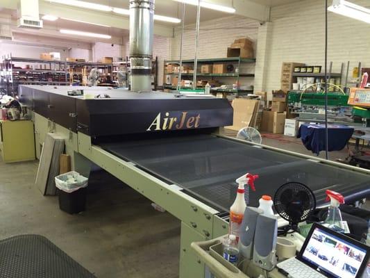 These gas dryers make the screen printing process quicker and makes the T-shirts last longer