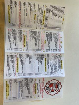 Back of Menu