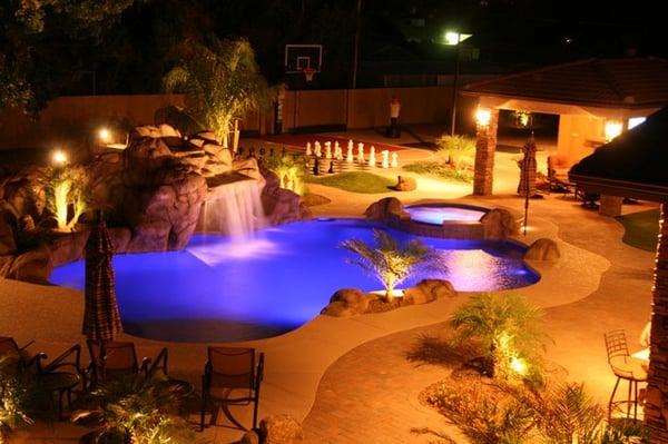 Phoenix Pool and Spa at night