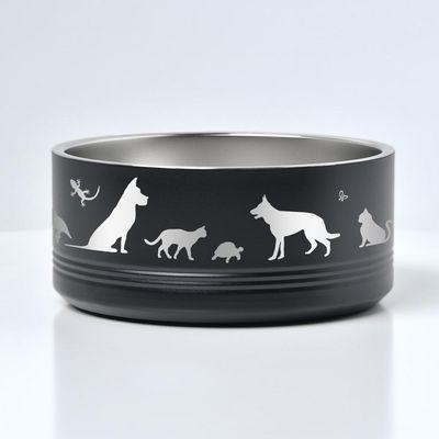 Stainless steel pet bowls with personalized engravings