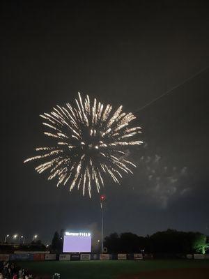 Fireworks after the game