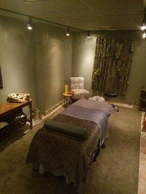 The updated massage therapy treatment room at 1802 w chicago avenue at wood st. Appointments available online or just call/text