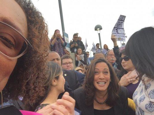 Senator Kamala Harris strikes a pose for my selfie!