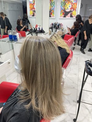 After - full head balayage with toner