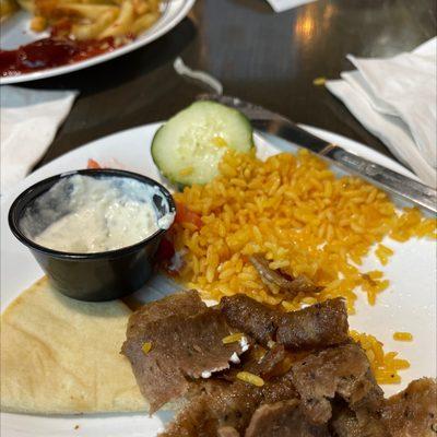 Kids gyro plate!   My son loves their gyro meat. Delicious and perfect size!