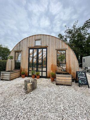 Green house turned dining area