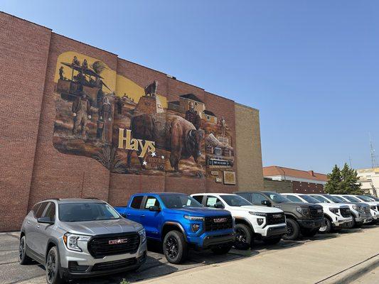 Large selection of GMC vehicles in downtown Hays