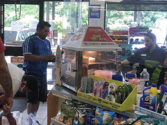 Customer clearly violating state orders and cashier clearly serving customer