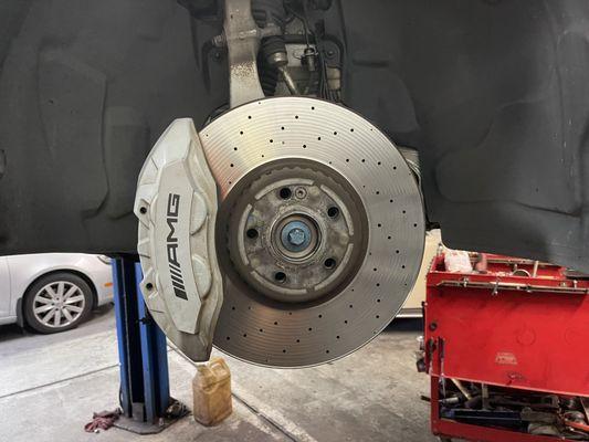 Brake job on a Mercedes AMG