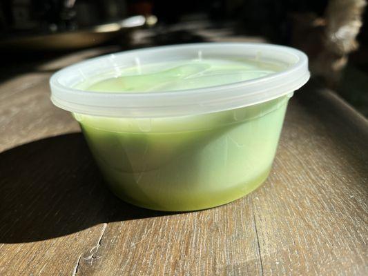 Pandan tofu pudding with ginger syrup and coconut- warm