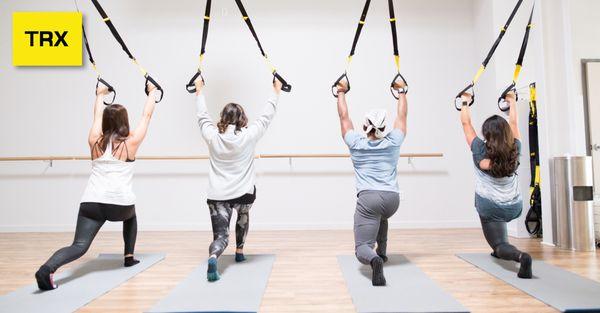 Our TRX and Circuit classes focus on strength training with rows, squats, lunges and more. You are in charge of how much resistance you want