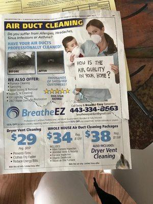 Breathe EZ coupon in the consumer eye magazine