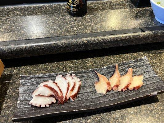 Octopus sashimi and a special