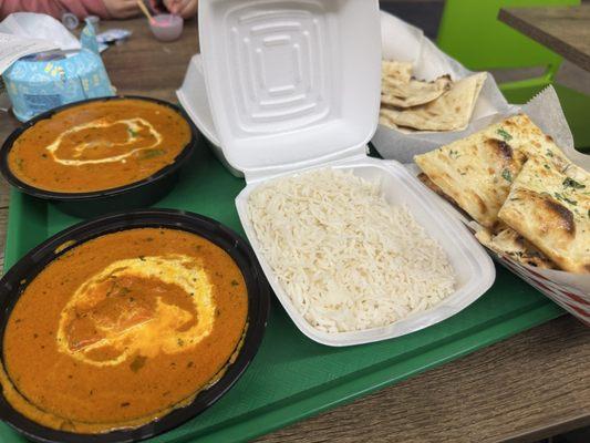 Paneer Tikka Masala and Butter Chicken