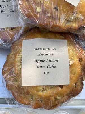 Claudia bakes and sells baked goods using apples from their orchard! This one in particular is moist, flavorful, and a must for purchase!