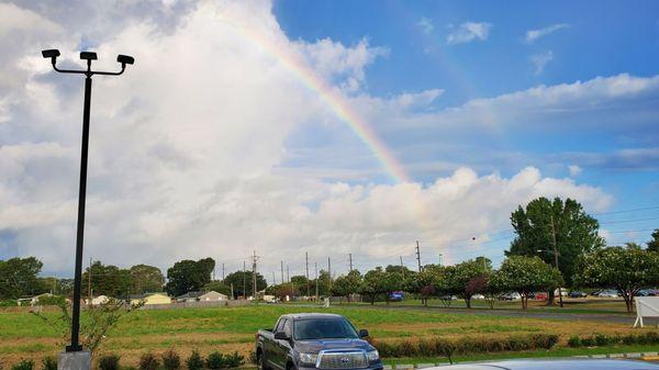 Great morning in Kenner (a rainbow and eating at Waffle House)