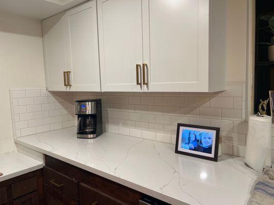 Part of the great work done as they did kitchen tile work and backsplash.