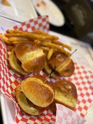 Buffalo chicken sliders.  Super decent paired with fries!