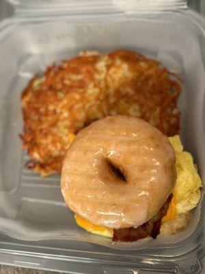 Bacon, Egg & Cheese Glazed Donut Combo